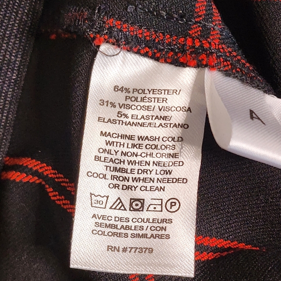 Black Windowpane Pants with Side Zippers, Size 00 (NWOT) - Picture 6 of 6